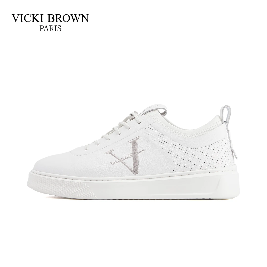 VICKI BROWN X新款男士小白鞋 大V刺绣国潮百搭休闲鞋 秋冬男鞋子