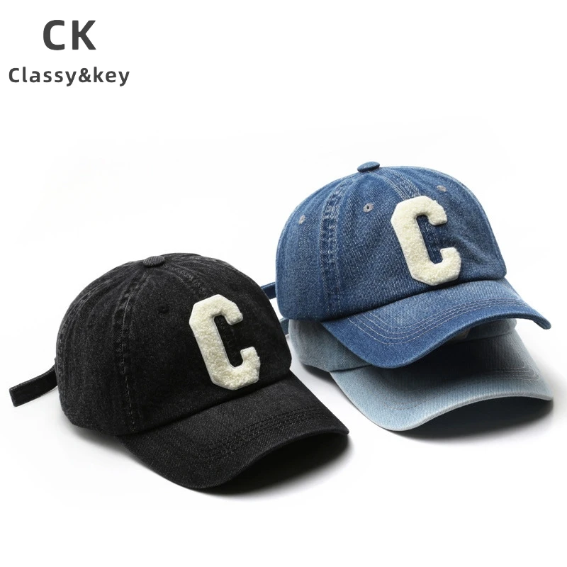 Classy key新加坡设计师联名款复古牛仔做旧棒球帽男遮阳帽鸭舌帽