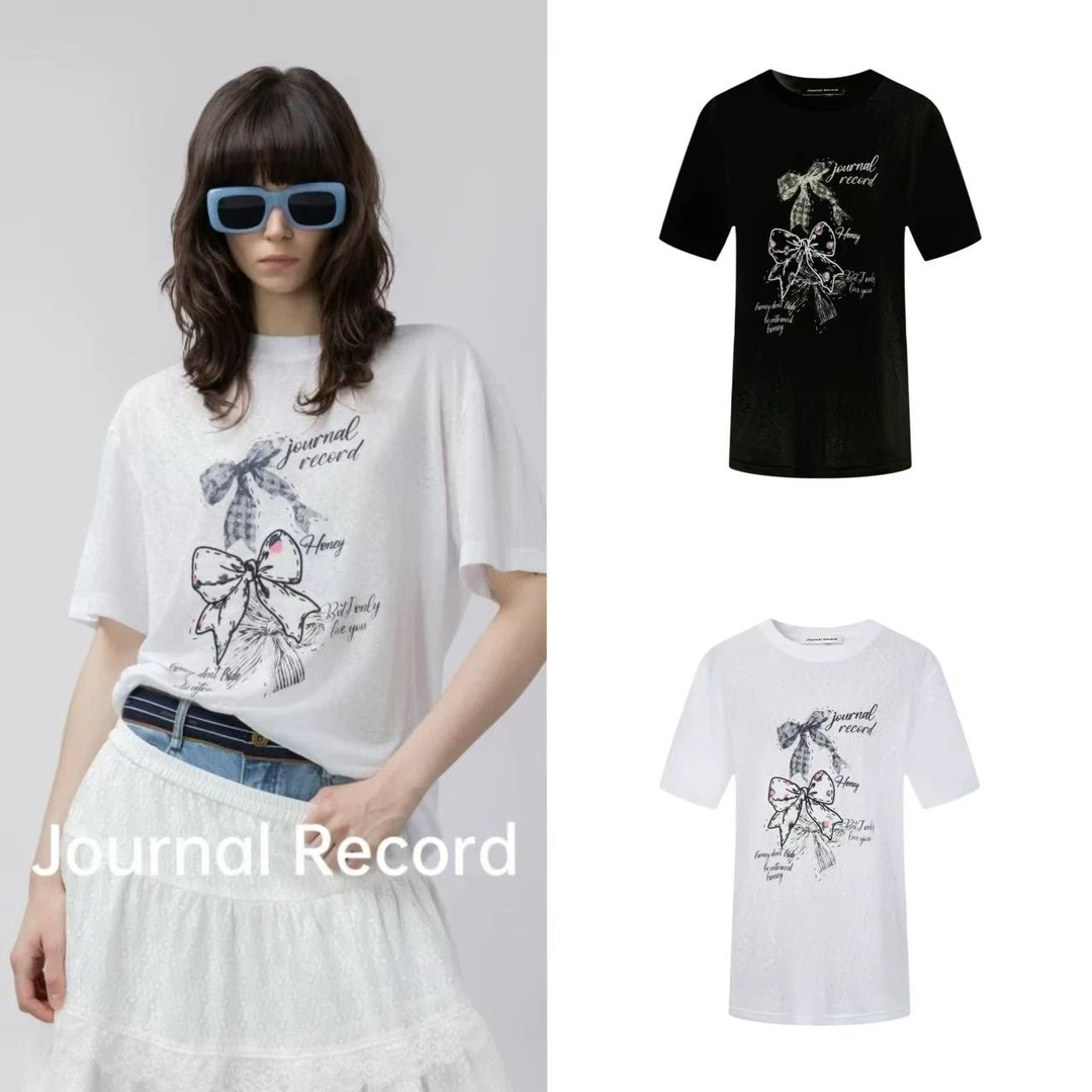 journal record三个蝴蝶结短袖