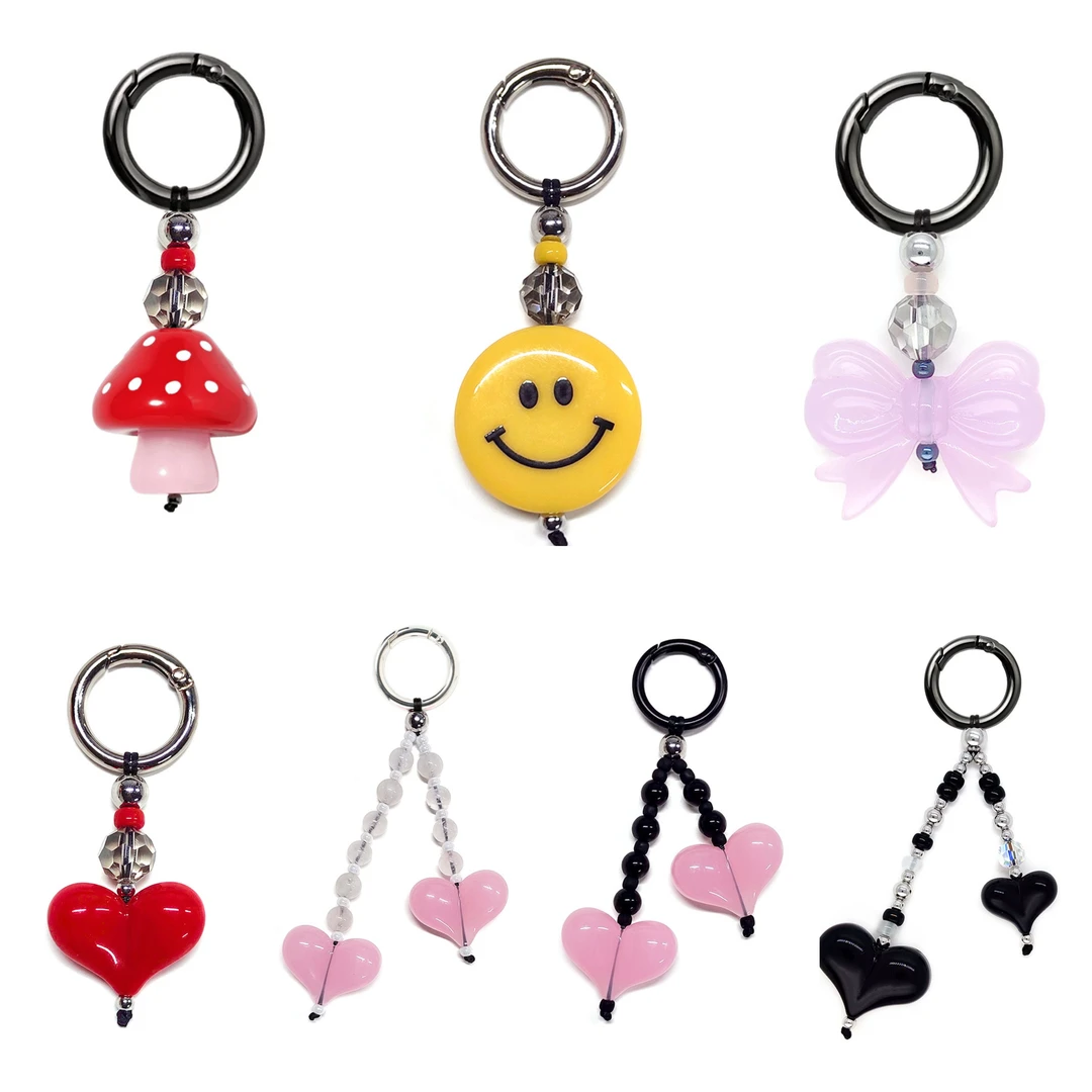 【顺顺日记】新款网红可爱精致手机壳包包笑脸爱心蝴蝶结挂链