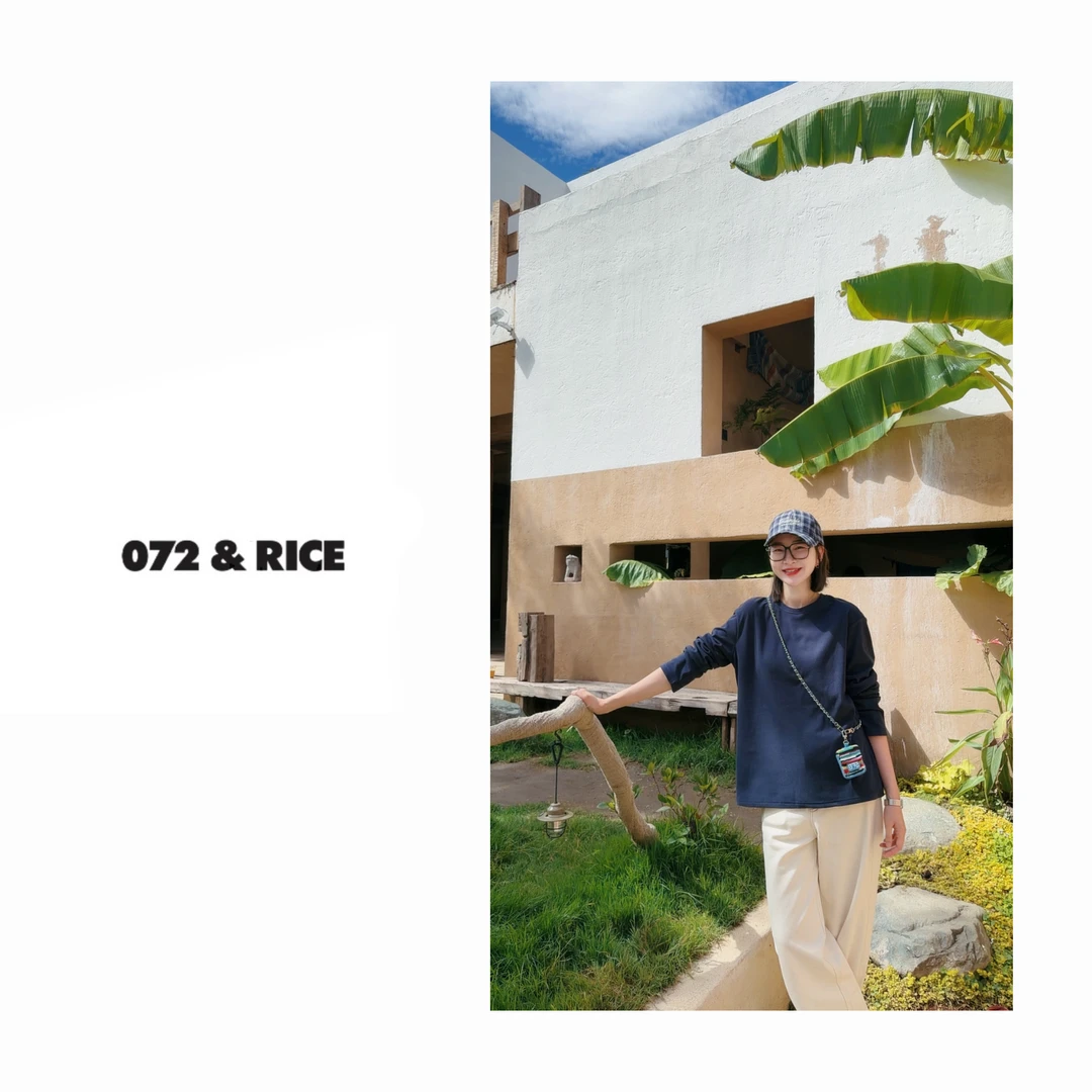 072 & RICE【三色德绒】秋季休闲圆领净版长袖上衣 Z-32W314