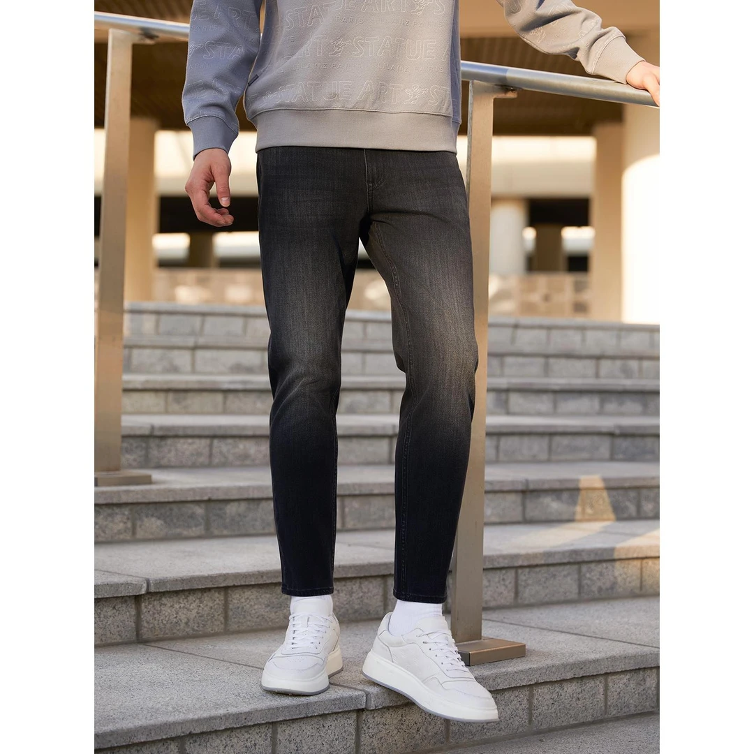 【419修身窄脚九分-牛仔黑】利郎总部秋四面弹牛仔男裤 24 QNZ 106