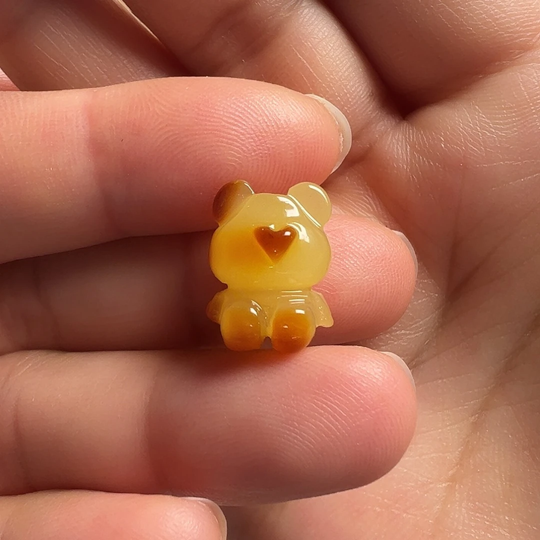 蜜蜡颈饰未镶嵌小熊（打孔不退换）