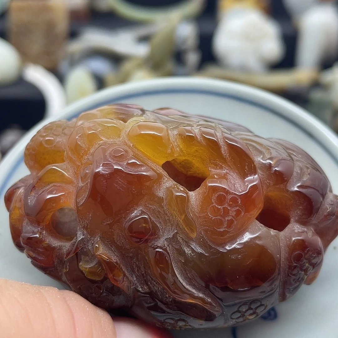 瓷片五福献寿小盘子