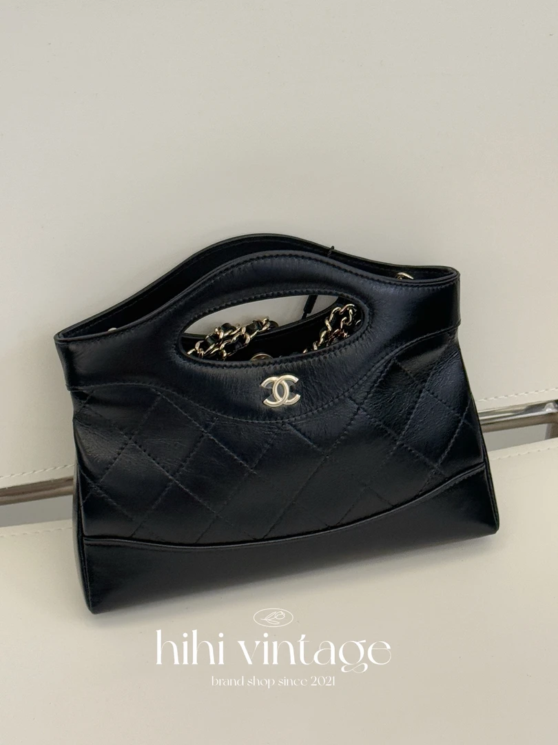 99新 Chanel/香奈儿  黑金横版油蜡Nano 31Bag  18890962