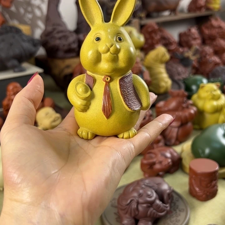 紫砂茶宠紫砂老板兔