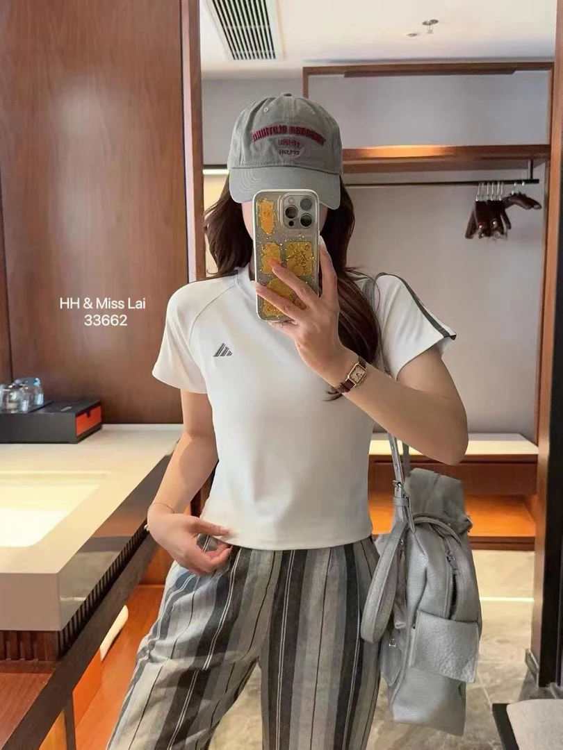 33662 夏季新款美式复古圆领 修身显瘦