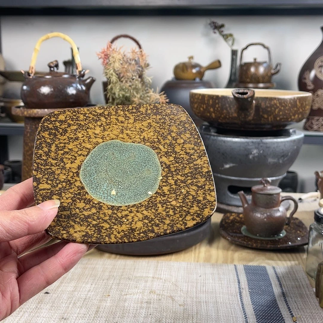 壶紫砂粗陶实用茶盘