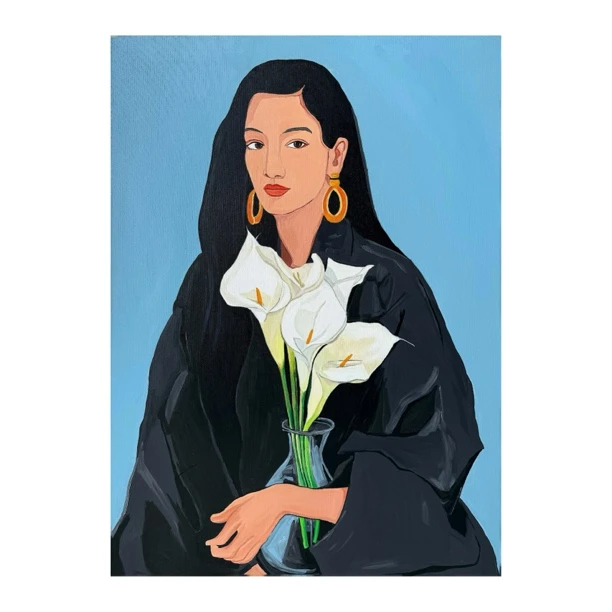 【聆听花语】90*120 高级感人物挂画