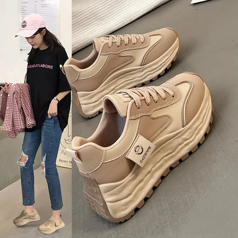 2025春季女鞋韩版老爹鞋女ins潮学生休闲厚底跑步阿甘鞋春ZY-2505