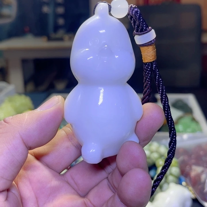水***墨蛇纹石玉未镶嵌颈饰