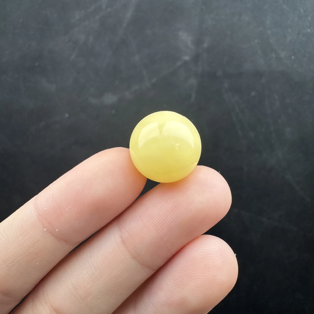 K5041天然原矿蜜蜡 圆珠14.5mm 支持鉴定假一罚十