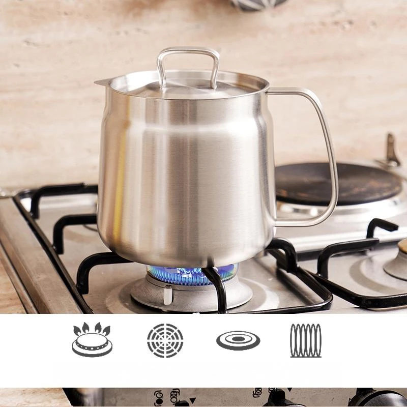 不锈钢滤油壶猪油罐厨房家用防漏带滤网大容量储油罐实用优品