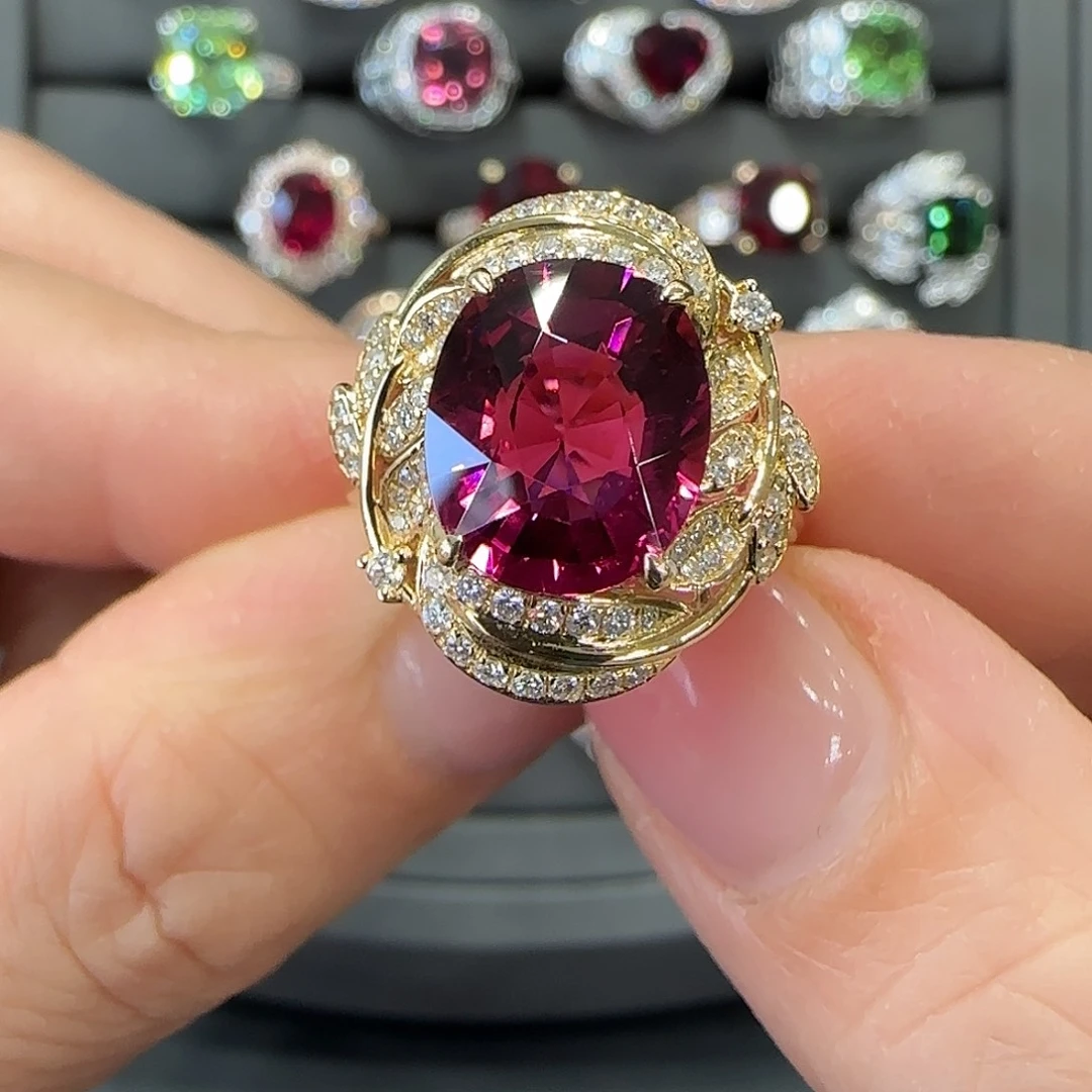 碧玺戒指18K金镶嵌4.71ct