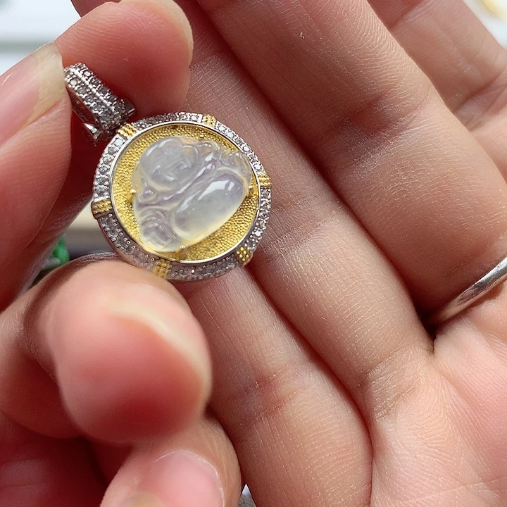 颈饰银S925镶嵌翡翠翡翠