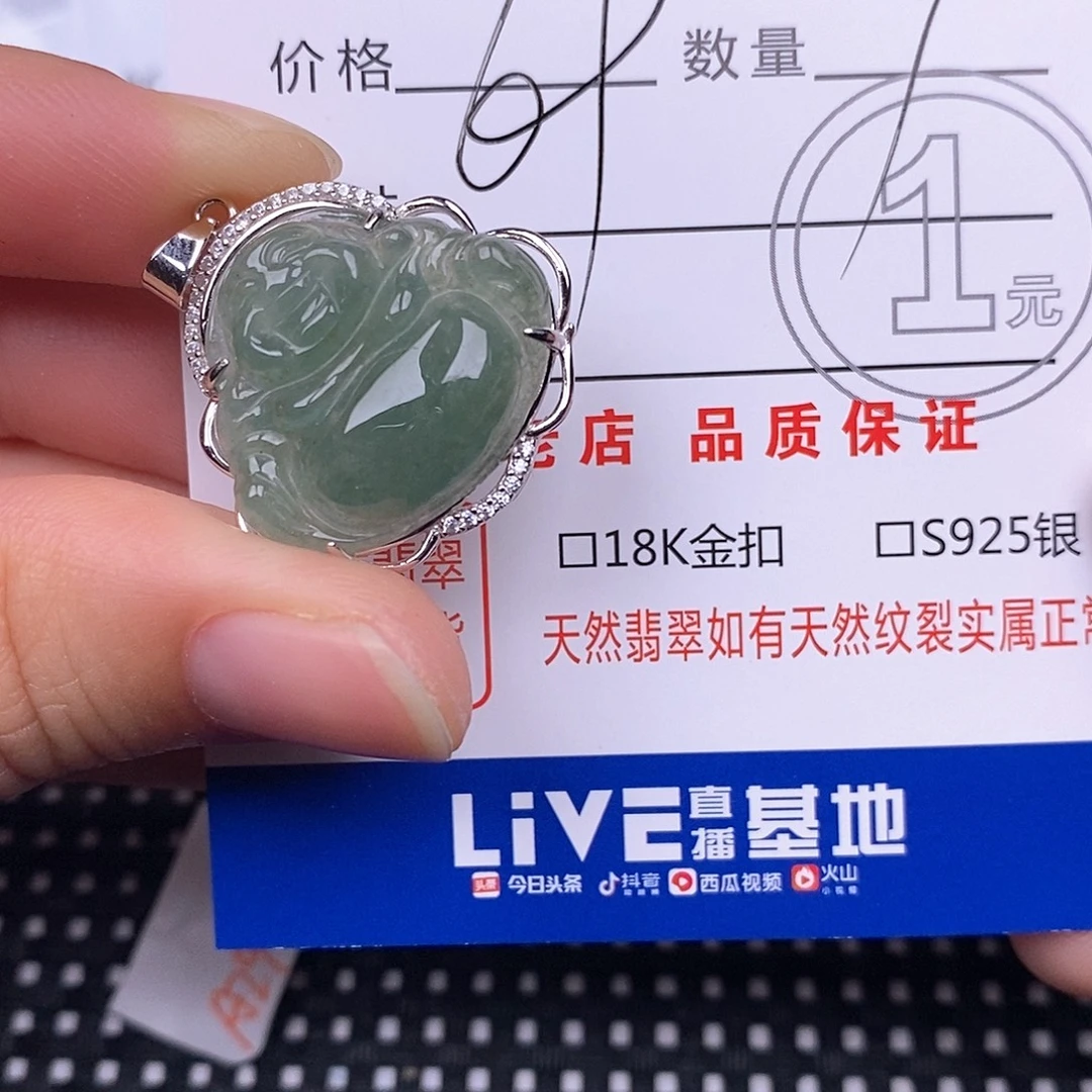 翡翠银S925镶嵌颈饰