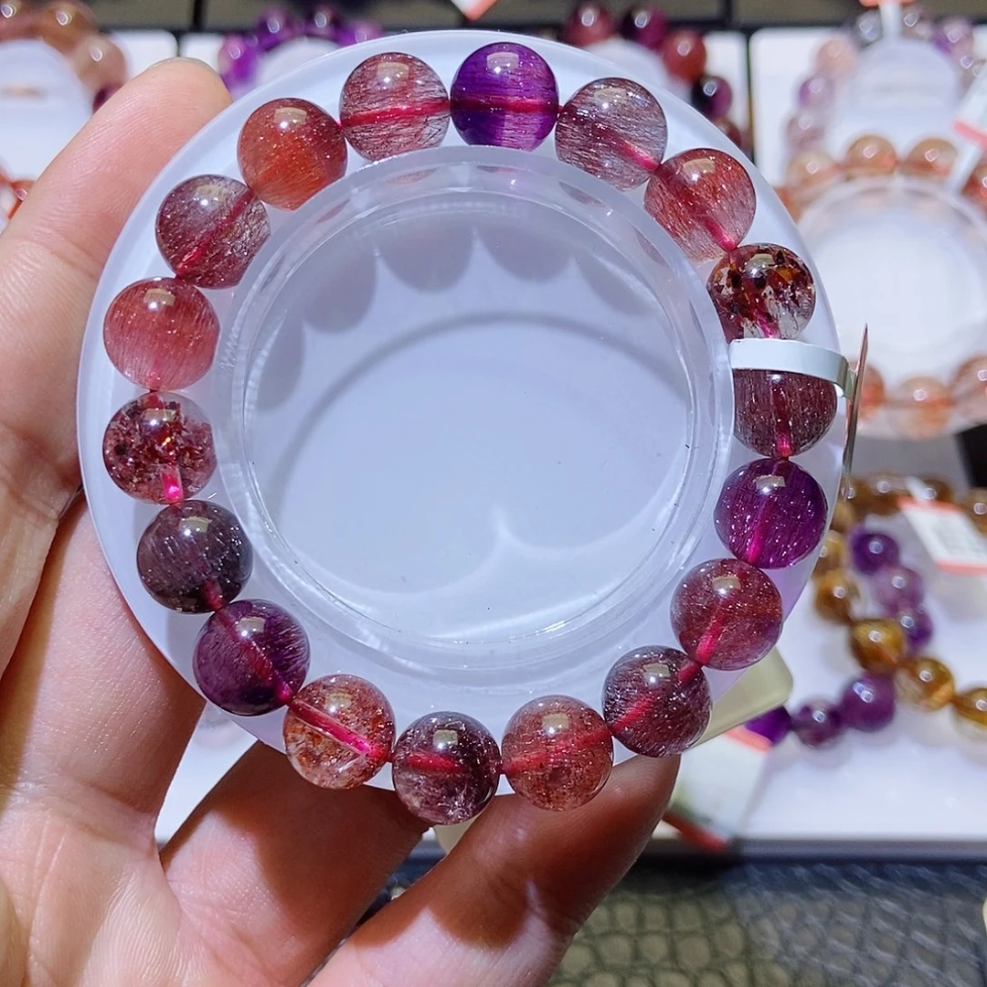 未镶嵌手链水晶金沙红加仑11