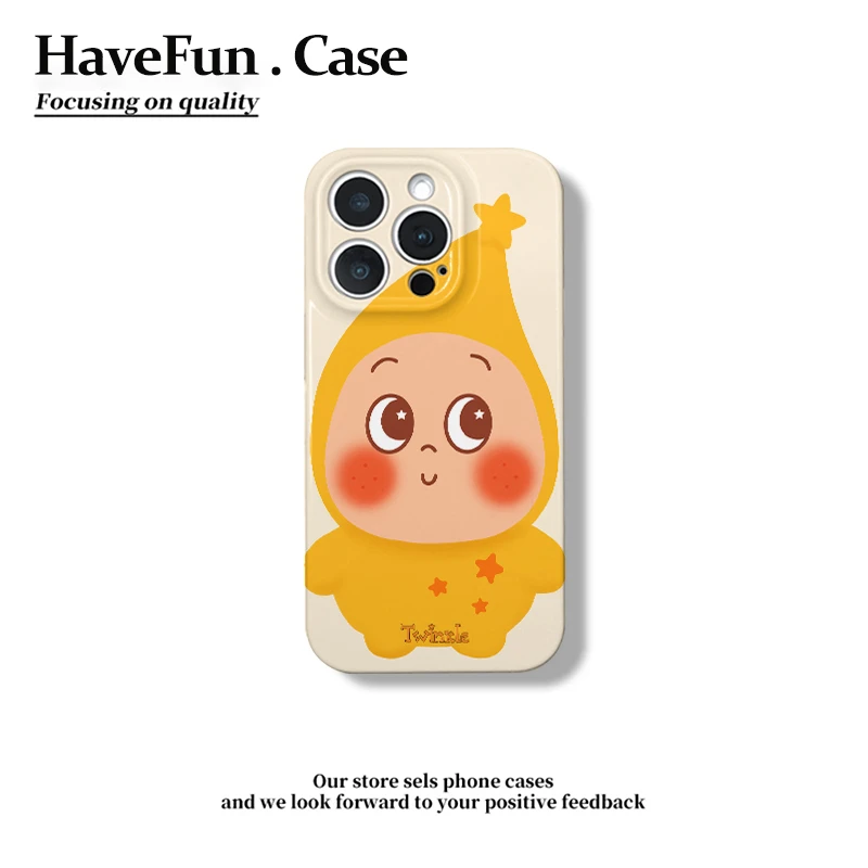 卡通可爱星星人插画适用苹果16/17菲林手机壳华为vivo小米15oppo