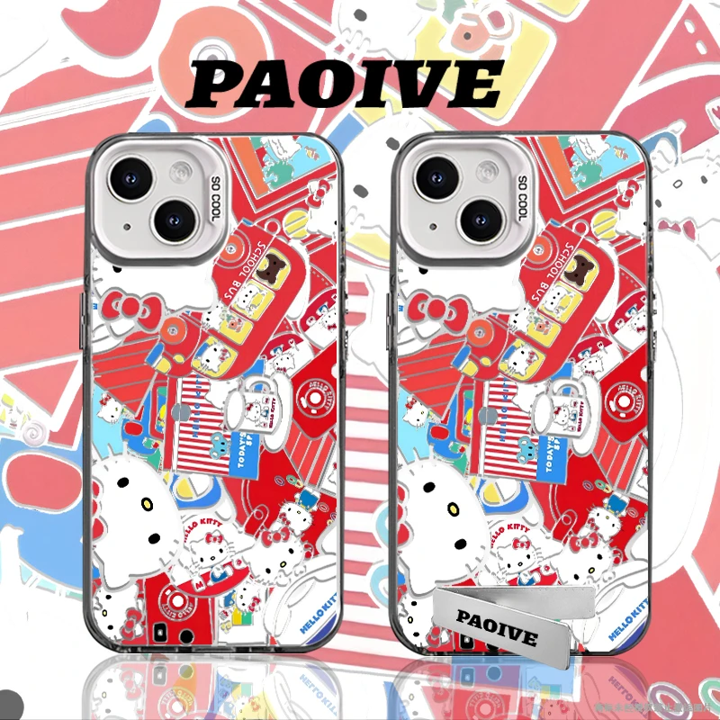 HelloKitty适用苹果华为vivoiPhone小米三星防摔彩银手机壳