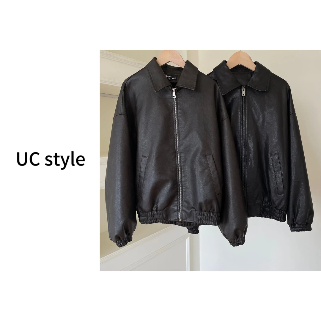 【UC STYLE】A8882翻领PU短外套主播穿S码