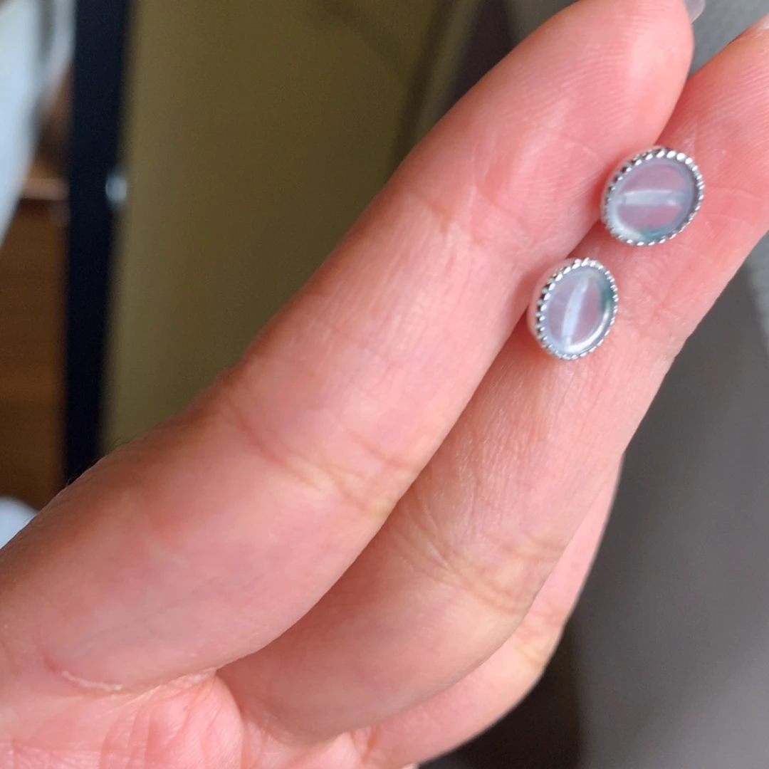 翡翠银S925镶嵌戒指耳钉