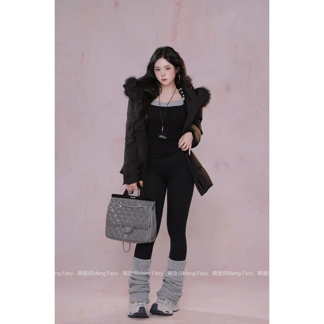 萌面侠【鲨鱼裤】山羊绒桑蚕丝混纺加绒加厚鲨鱼裤打底裤6630M