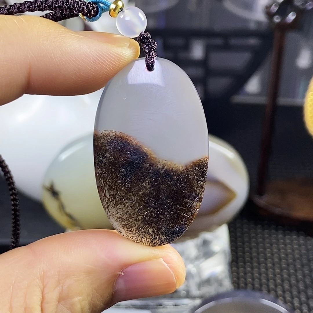 合成碳硅石非金属时尚图纹画面石饰品