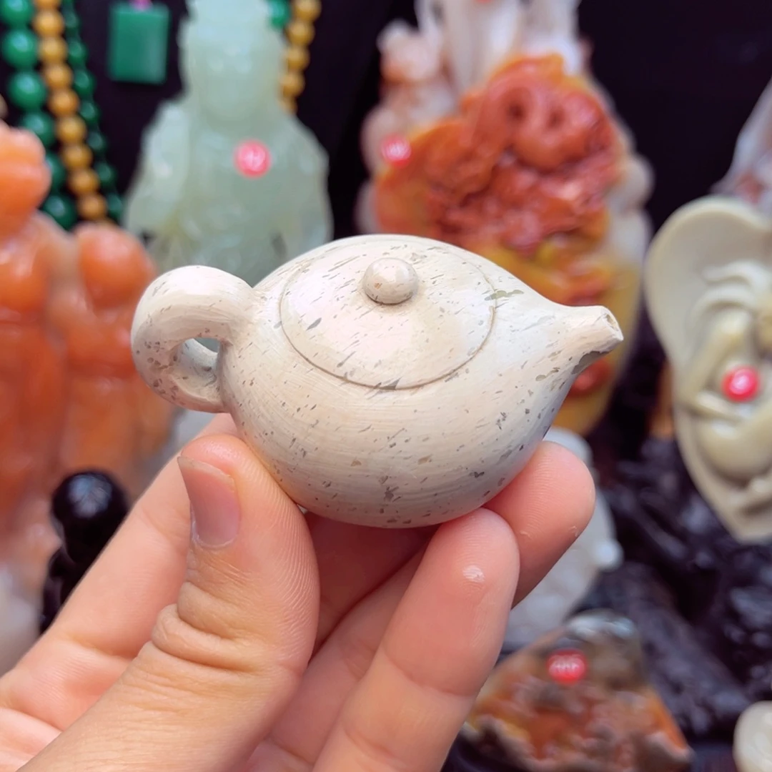寿山石茶壶手玩件
