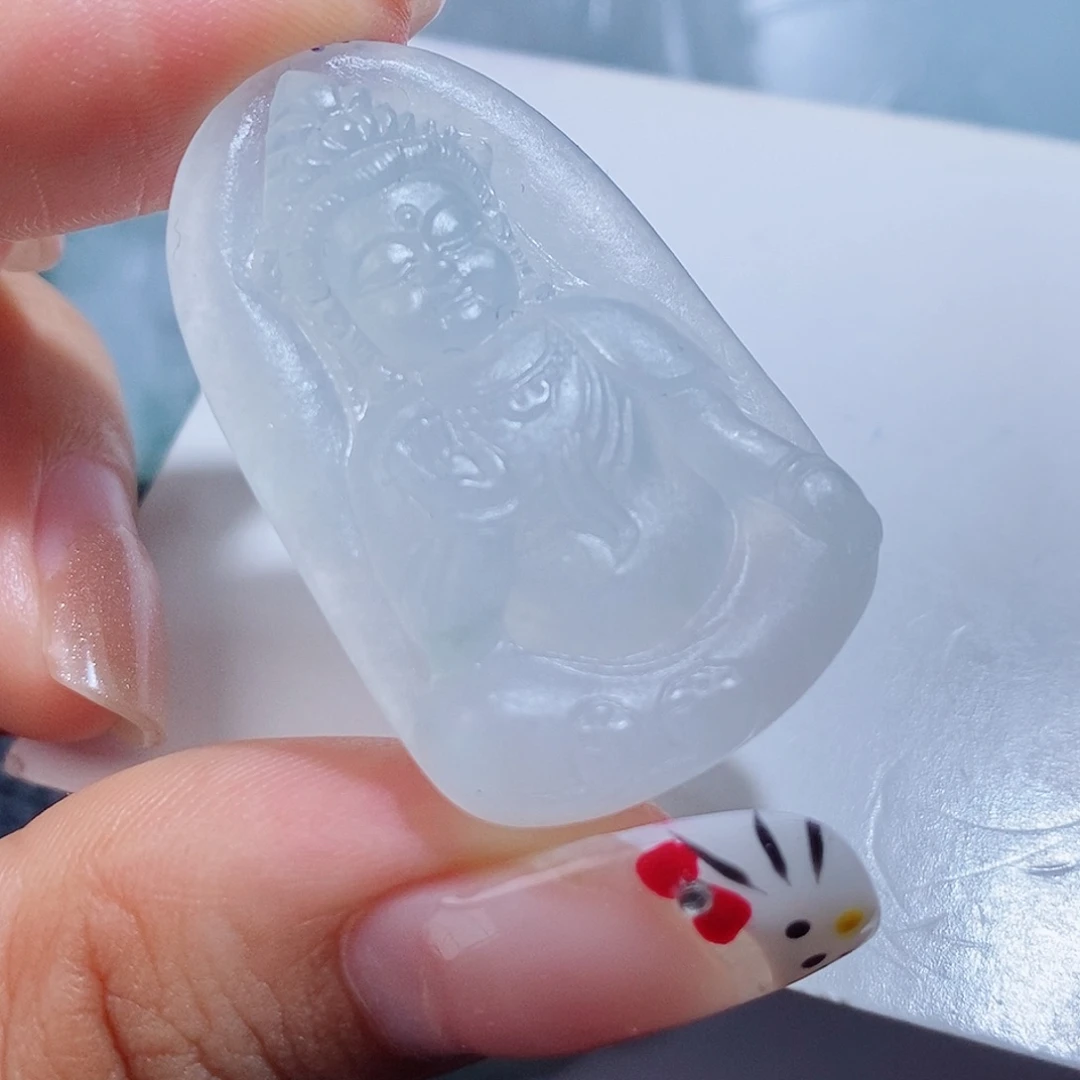 定制翡翠未镶嵌毛货付款后确认抛光