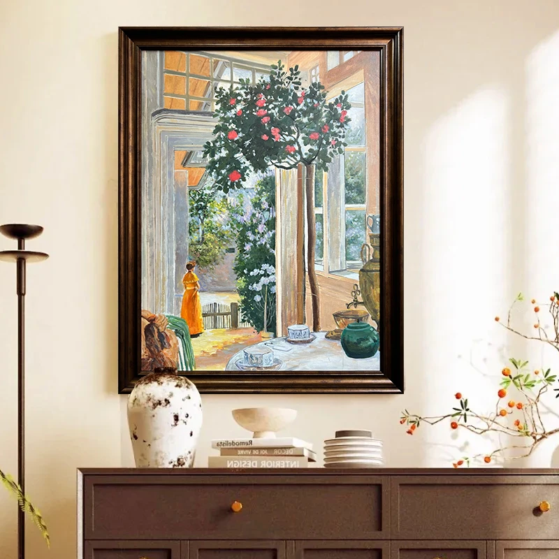 【五月的太阳】中古法式客厅油画美式复古餐厅床头装饰画高级玄关画