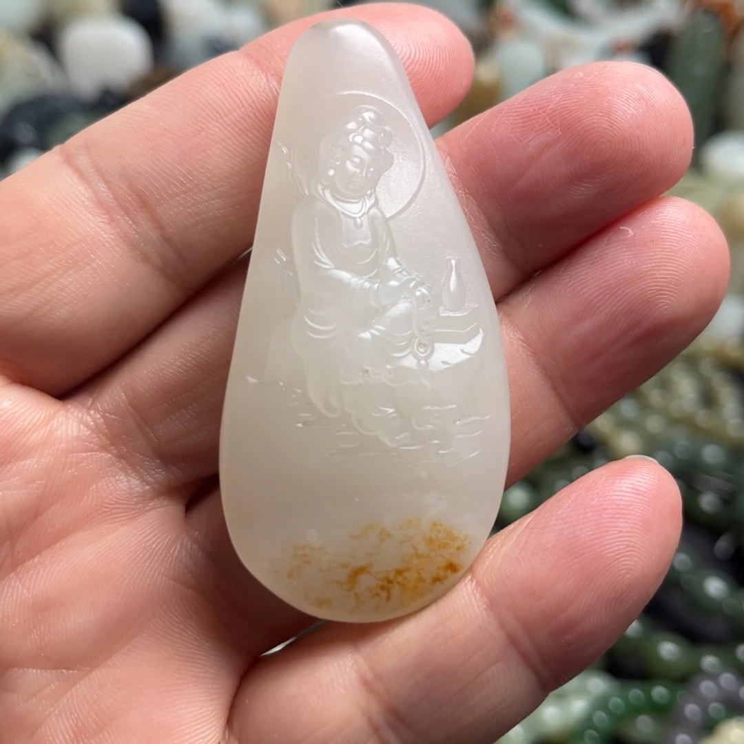 和田玉（青白玉）未镶嵌吊坠(不含链)