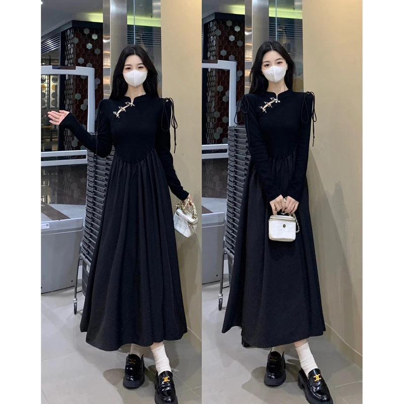 大码女装2025春装新款新中式国风旗袍改良设计款显瘦气质连衣裙