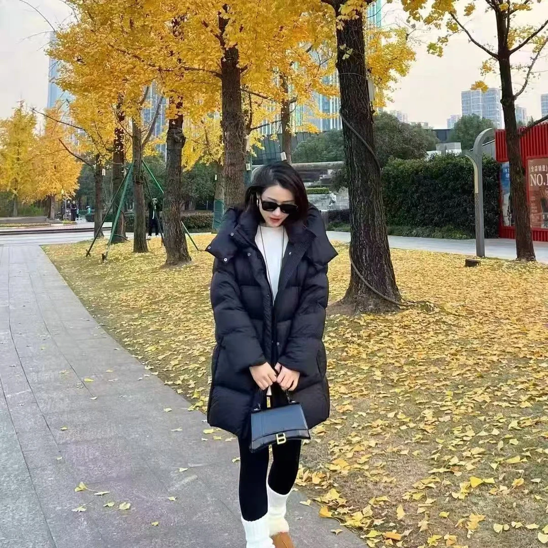 【人手一件/反季活动】90白鹅绒零下极寒泡芙百搭连帽中长款鹅绒服