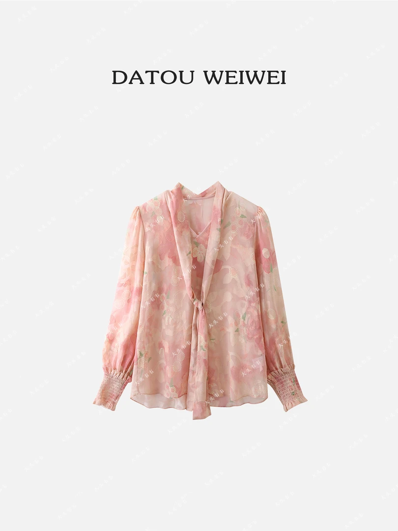 【DTWW大头韦韦】法式仙气蝴蝶结灯笼袖衬衫252161