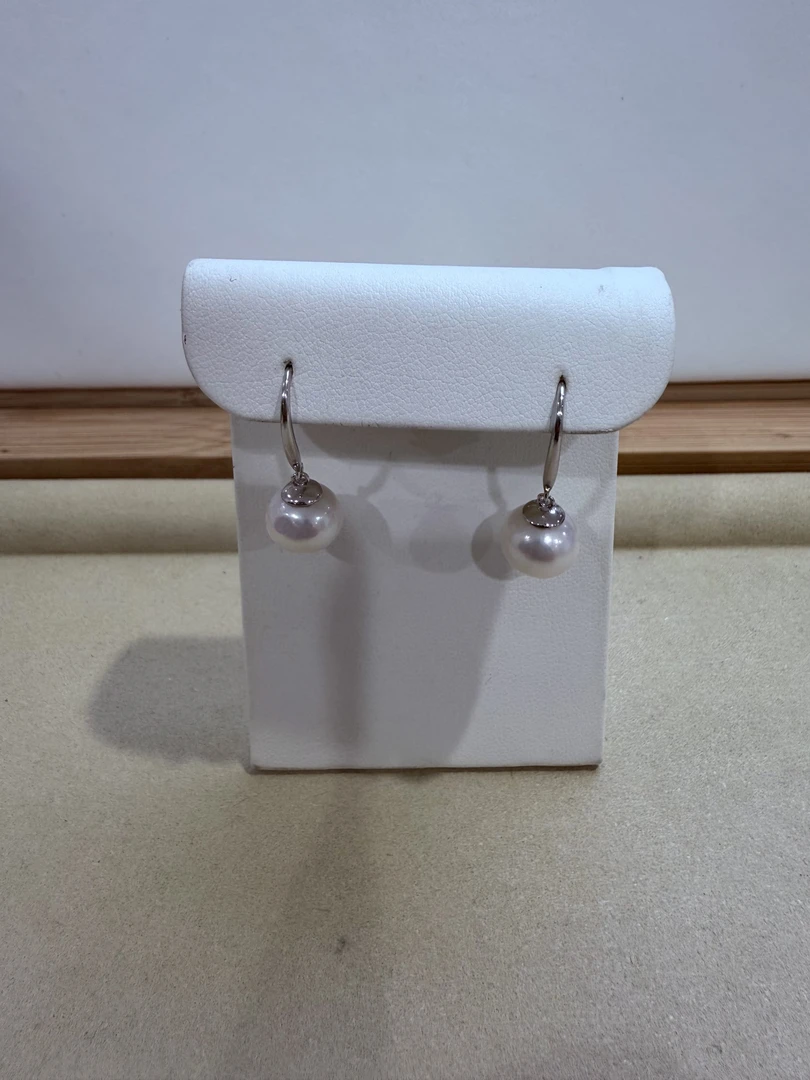 【无核】10mm左右天然淡水无核珍珠耳饰S925银镶嵌百搭简约经典