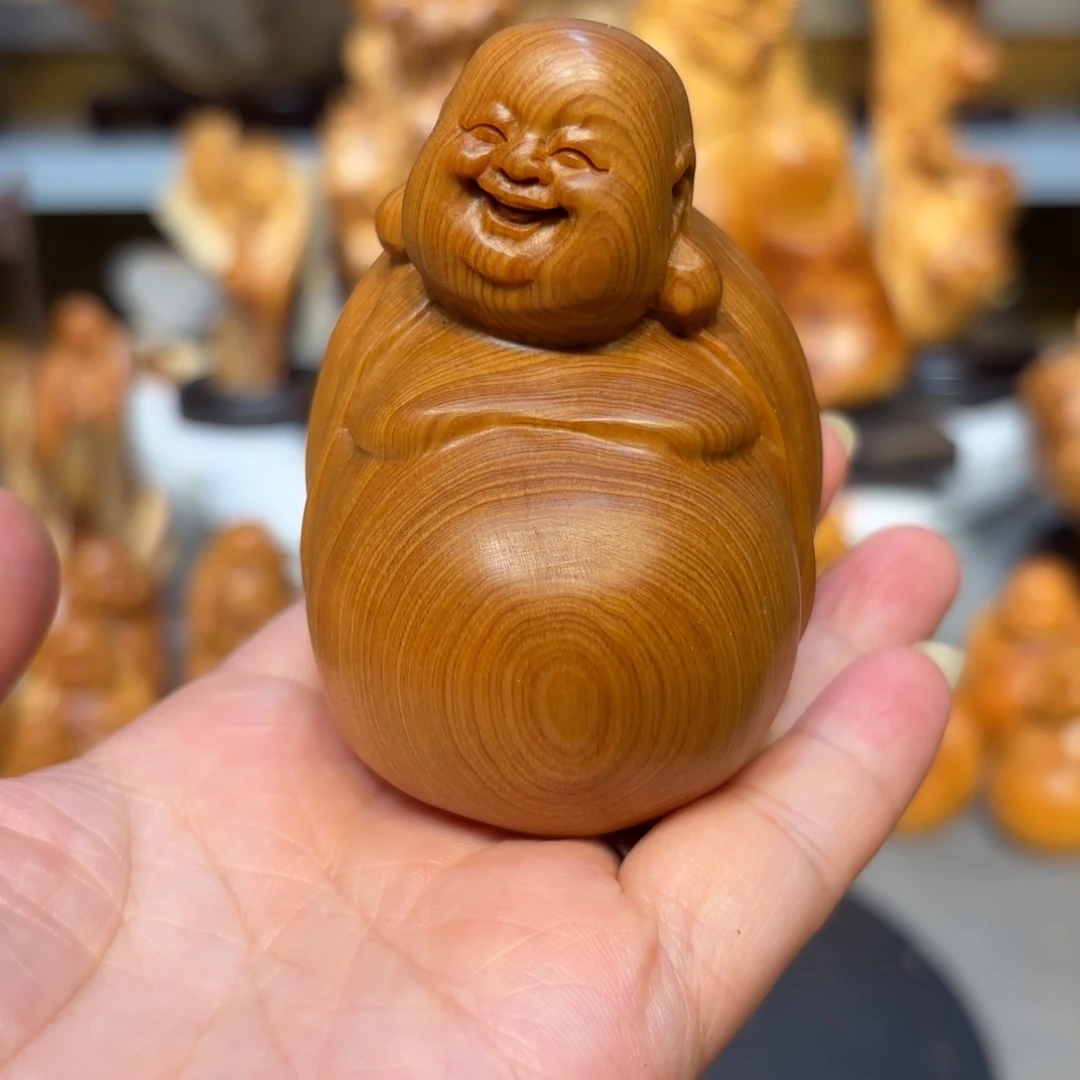 木太行崖柏弥勒佛