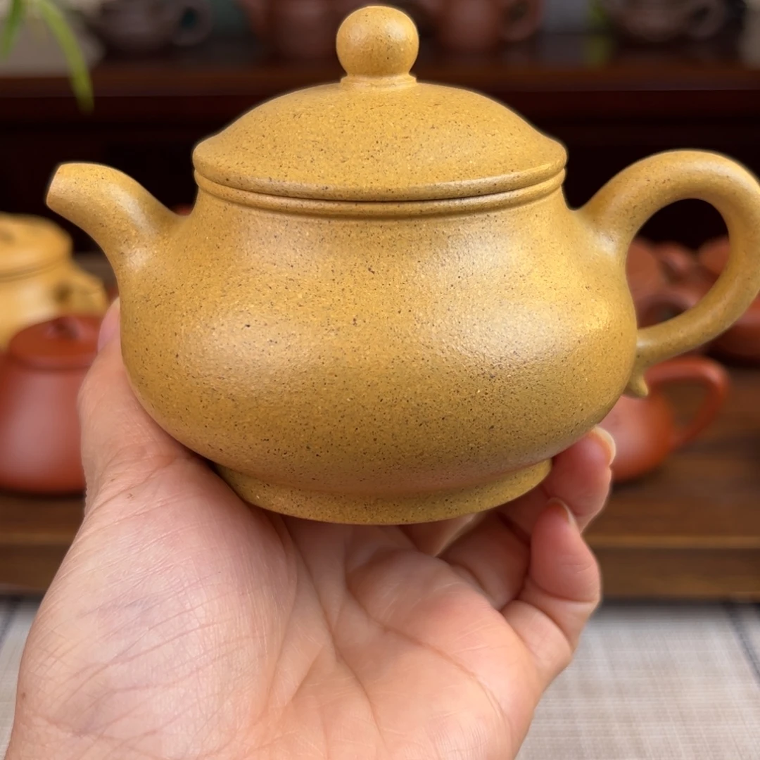 茶壶紫砂黄金段潘壶全手微瑕220cc