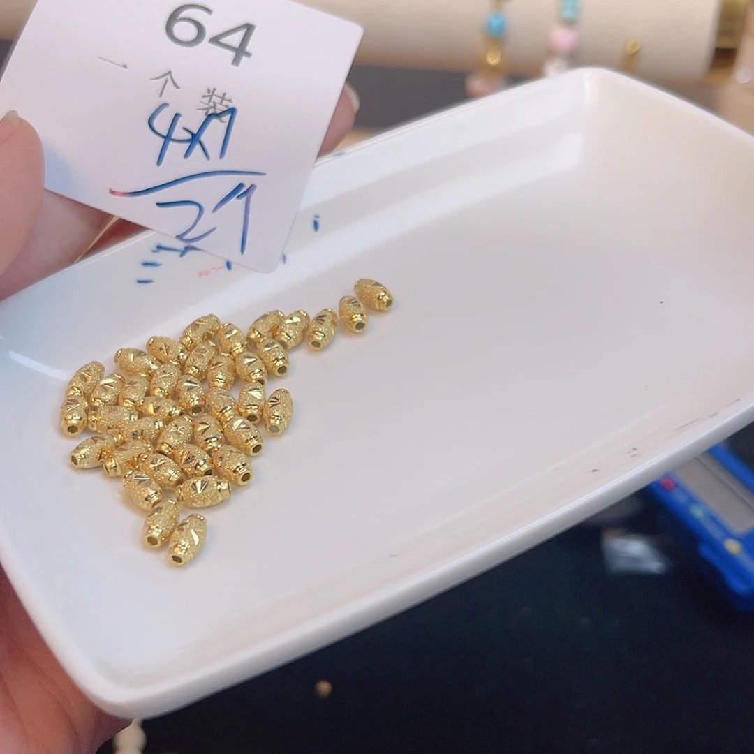 水晶珠宝半成品银S925镀金镶嵌64 。