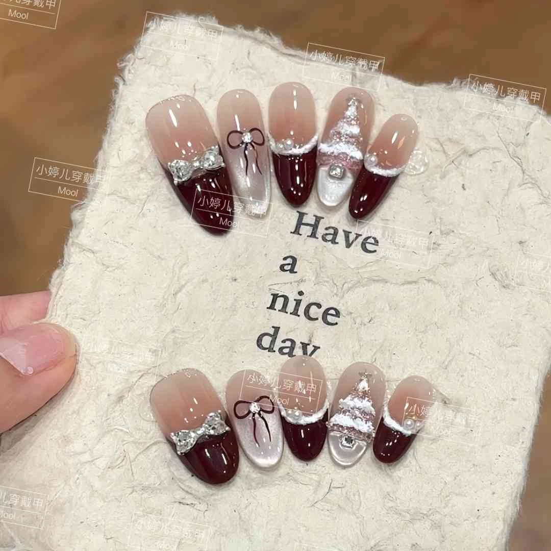 W.（现货）【圣诞派对】纯手工穿戴甲