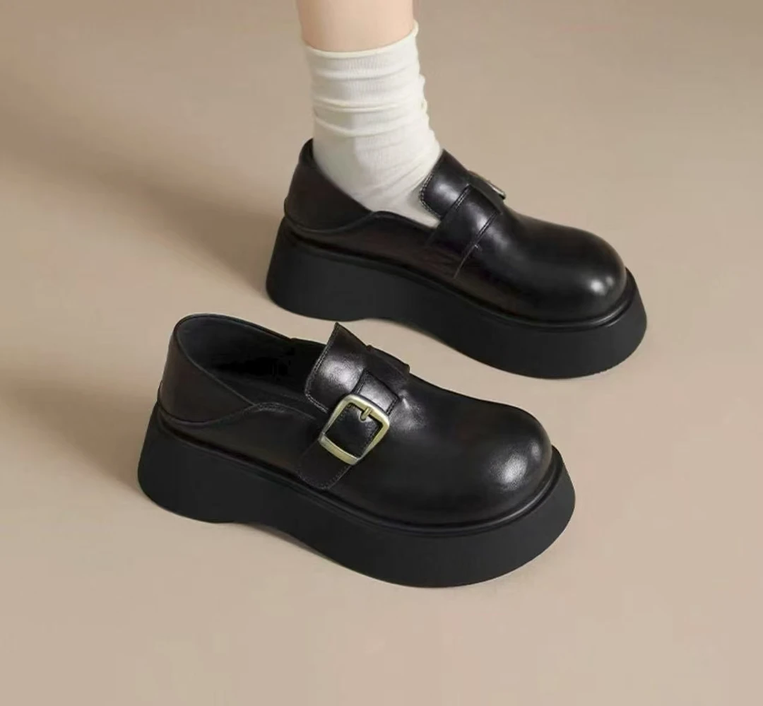 门店49&9！大头乐福鞋」超轻发泡厚底增轻便松糕鞋单皮鞋女 C23953