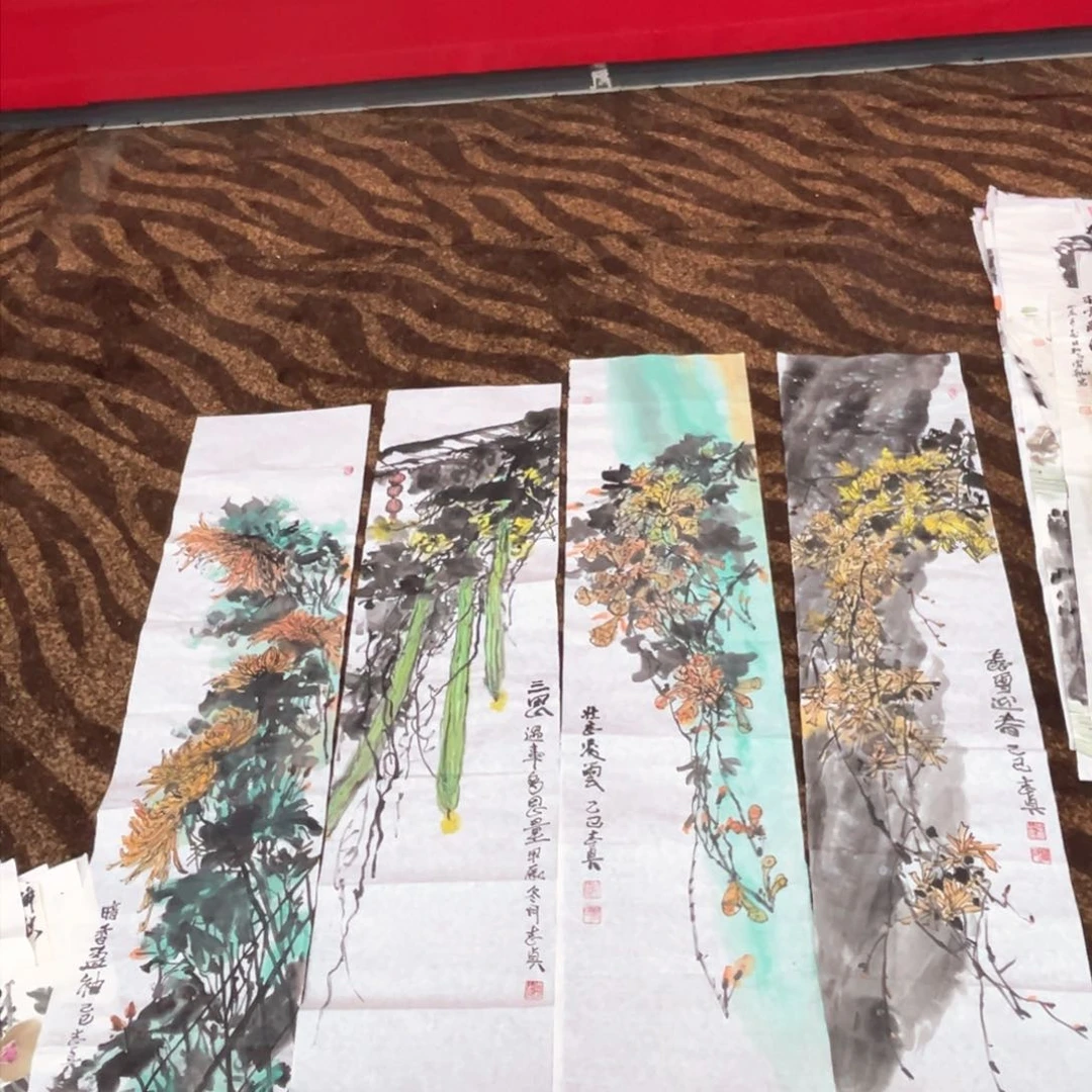 国画王志贞老师四尺对开四张