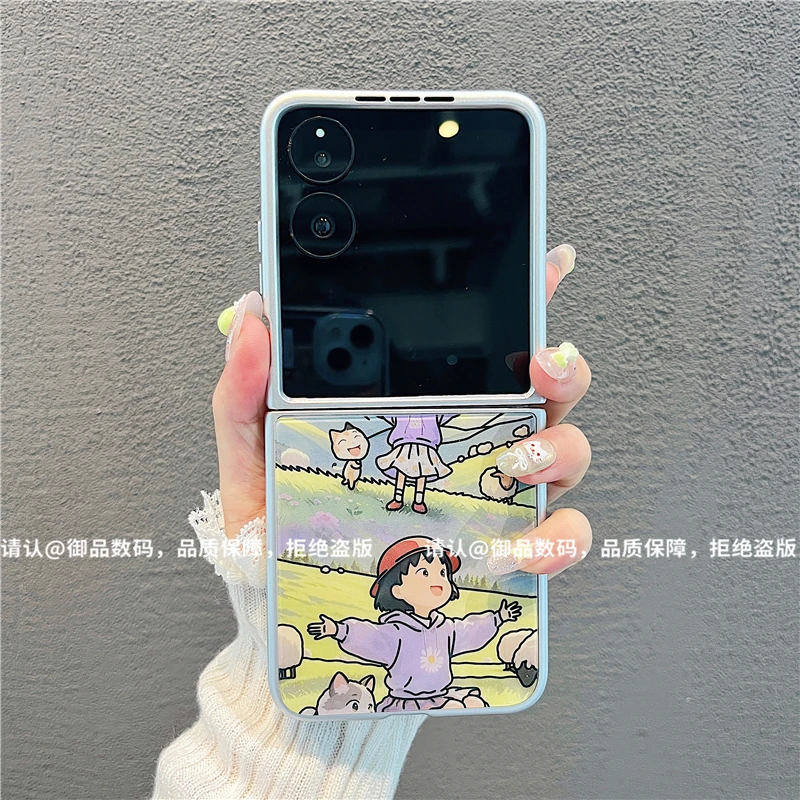 金属折叠玻璃壳适用华为pocket系列/小米mixflip/三星zflip手机壳