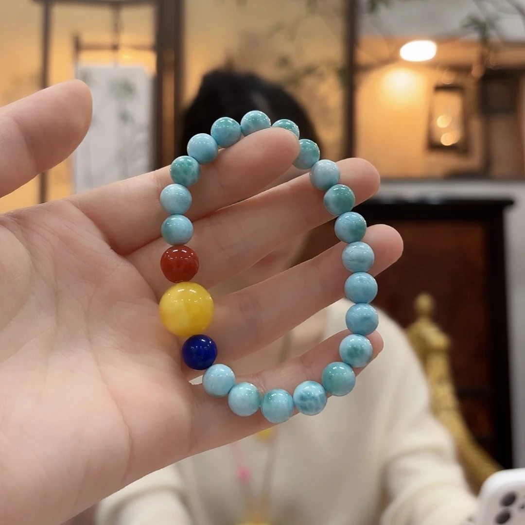 未镶嵌针钠钙石（海纹石）手链