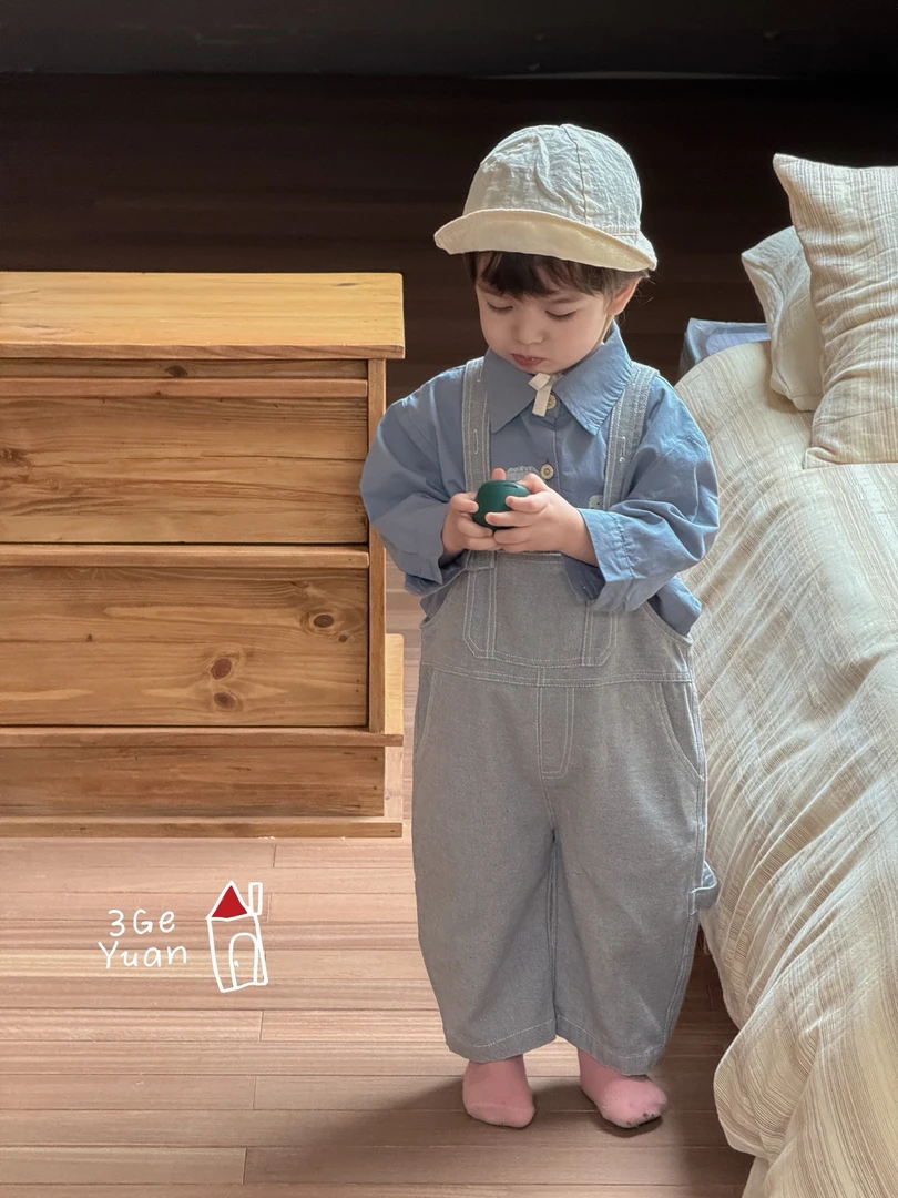 三个院2025浅秋  SGY8528 衬衣背带裤套装