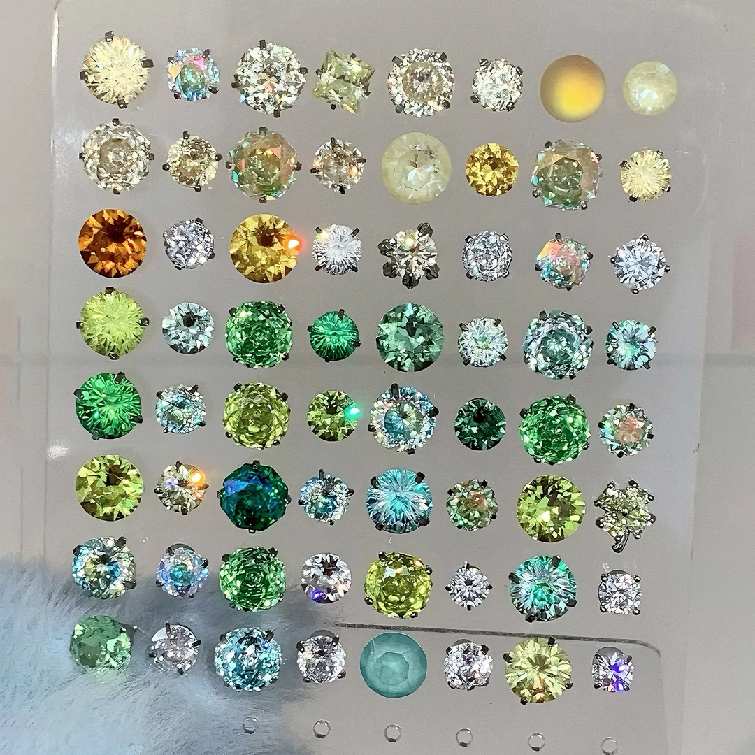 钛钢耳饰 稻田油画耳骨钉医用钛钢耳钉养耳洞青苹果耳饰女耳环