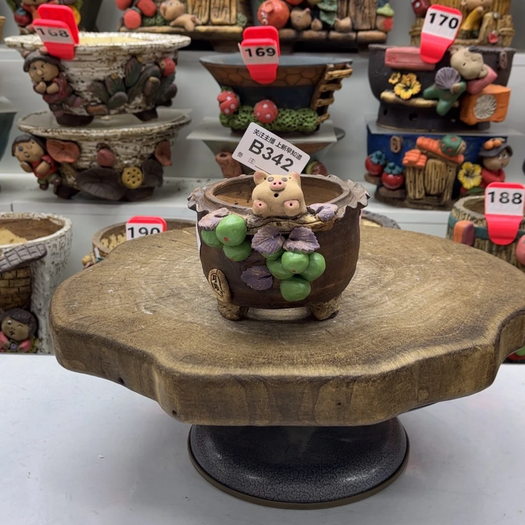 花盆342嘻哈粗陶手捏