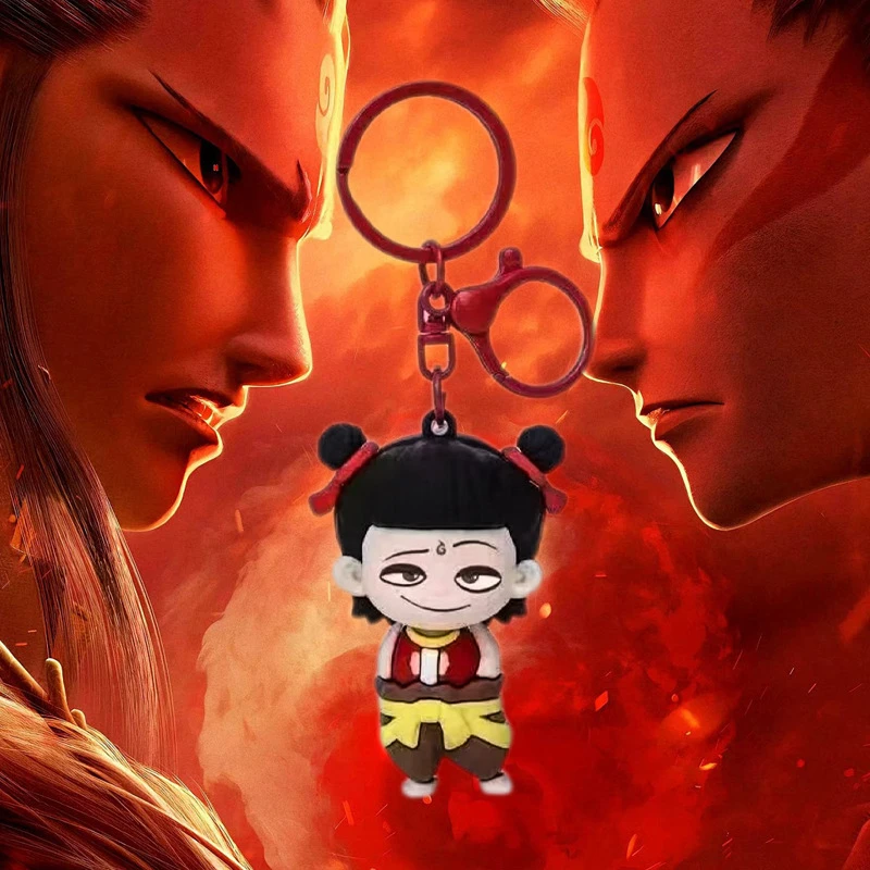 爆款哪吒2魔童闹海动漫可爱趣味周边PVC材质钥匙扣高颜值包包