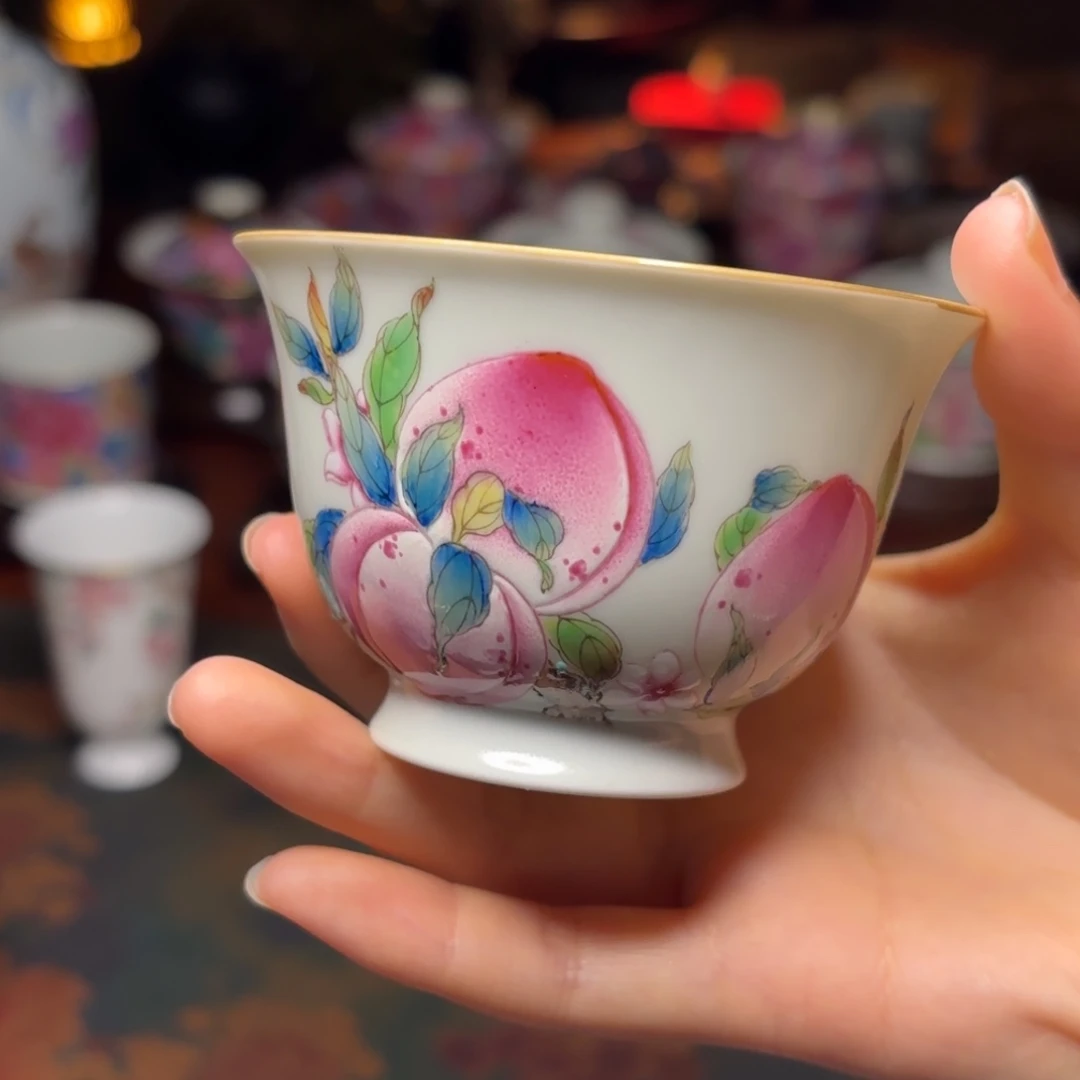 纯手工 重工粉彩微瑕