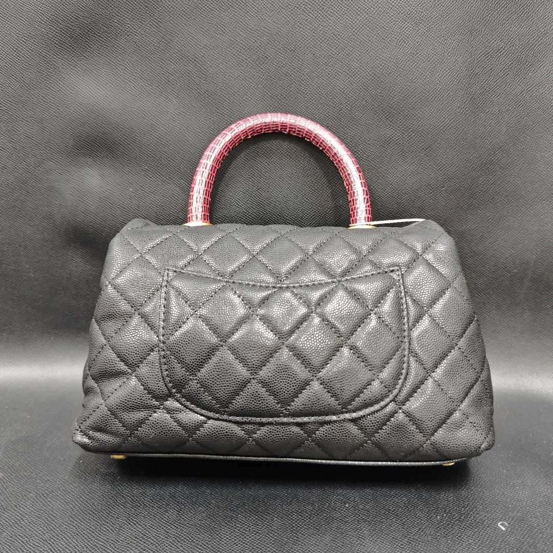 高定奢品 时尚打造真皮女士包潮流手提包 0268 黑色憨豆