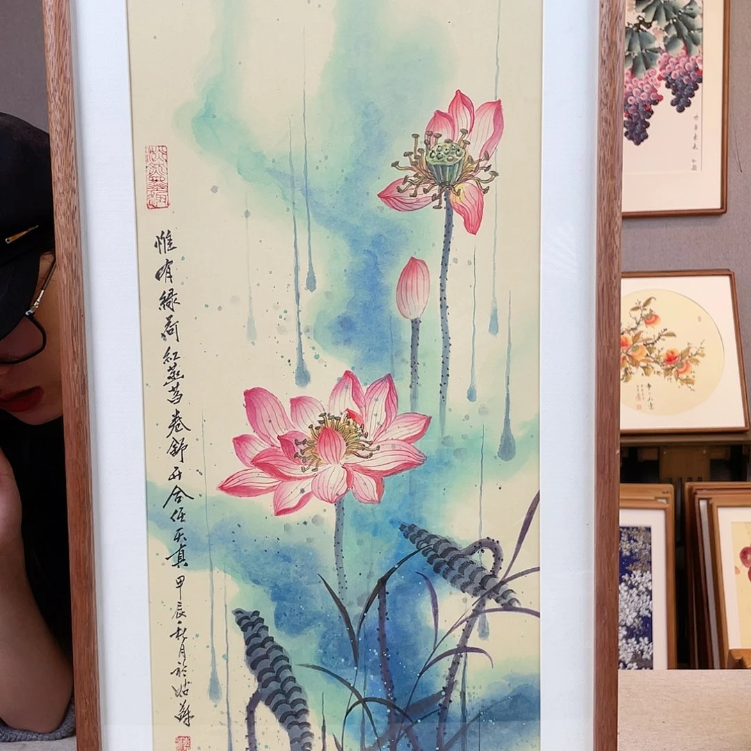 书法手绘带框尺寸：36*69